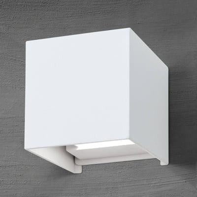 ORION LED buiten wandlamp Cube, wit, metaal, 10 cm, up/down