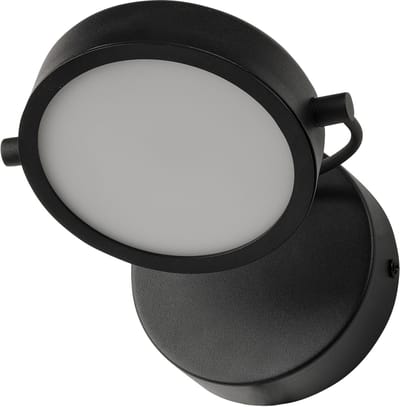OSRAM Decor Puck Wand LED Wandlamp, Zwart Staal, 11W, 370lm, 3000K, CRI >90, beweegbare kop