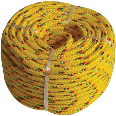 PP Touw 4 mm x 20 Meter – 16-Strengs Gevlochten – Geel/Groen/Rood – TOOLTECH