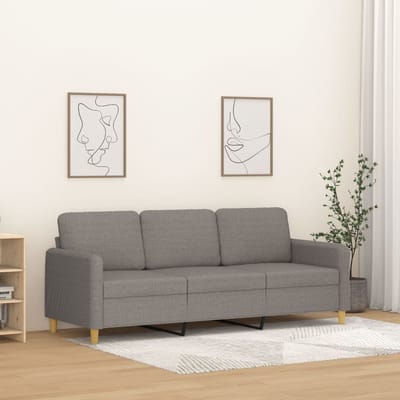 vidaXL - Driezitsbank - 180 - cm - stof - taupe