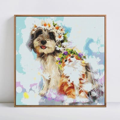 5D DIY volledige ronde dier hond diamant schilderij borduurwerk verkoop diamant mozaïek foto van strass 30x30