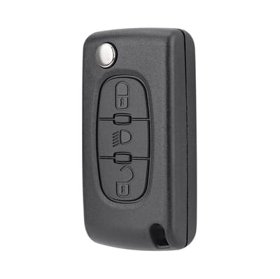 TLVX Sterke Autosleutel Behuizing Geschikt voor Peugeot en Citroën / Sleutelbaard VA2 / Sleutelcode CE0536 / Ter vervanging van Originele Sleutel behuizing / afstandsbediening Auto / 3 knops / Licht knop / Lamp knop / 3 knoppen / 1 stuks