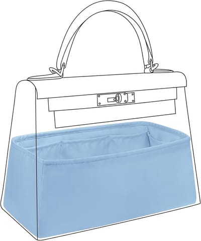 Lichte Organizer Tas voor Kelly Pochette - Insteek met Binnenzak voor Diverse Maten en Dameshandtassen (Ciel, KL32)