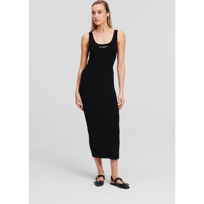 Karl Lagerfeld Sleeveless Rib Knit Dress Black Taglia: L | Abiti Midi Outlet | Donna | Nero