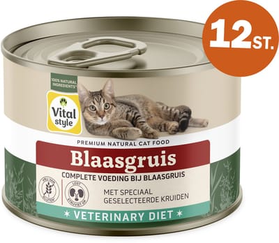 VITALstyle Blaasgruis - Natvoer - Stopt De Vorming Van En Verminderd Aanwezig Struviet - Met o.a. Cranberry & Brandnetel - 12 x 200 g