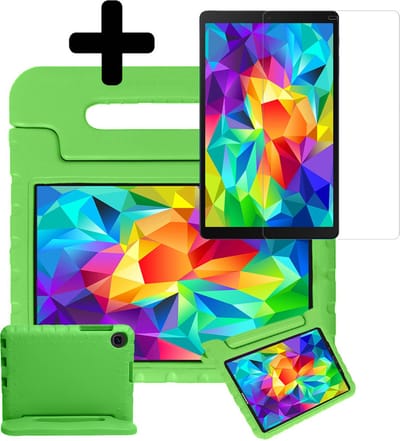 Hoes - Geschikt voor Samsung Galaxy Tab A 10.1 (2019) - Met Screenprotector - Kinderhoes Shockproof Bumper - Kidsproof Case - Tablet Hoesje - Kinder Hoesje Cover - Groen