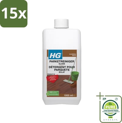 15 x HG Parketreiniger Glans 1 liter - Grootverpakking - Parketreiniger - Parketvloer - Glans - Dweilreiniger - Parketonderhoud
