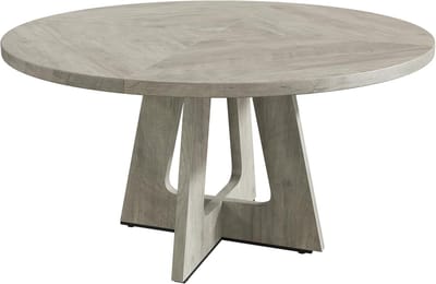 Grote Ronde Eettafel - Ø 120 cm - Geschikt voor 4 tot 6 Personen - Landelijk Design met Houten Poten - Grijs (Exclusief Stoelen)