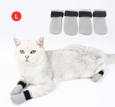 Livano Krab Bescherming Katten - Nagelhoesjes Kat - Anti Krab Katten - Kattennagels - Maat L - Grijs