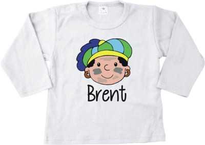 Sinterklaas Shirtje –Wit lange mouw maat 92 - Eigen Naam & Leuke Print roetveeg Piet – Uniek Cadeau