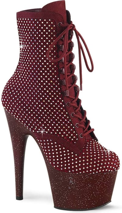 Pleaser - ADORE-1020RM Plateau Laarzen, Paaldans schoenen - US 5 - 35 Shoes - Bordeaux rood