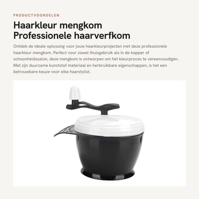 Dailygoods- Haarkleur Mengkom Professionele Kleurmenging - Haarverfmenger - Multifunctioneel - Kunststof - Herbruikbaar - Duurzaam - Haarkleurkom