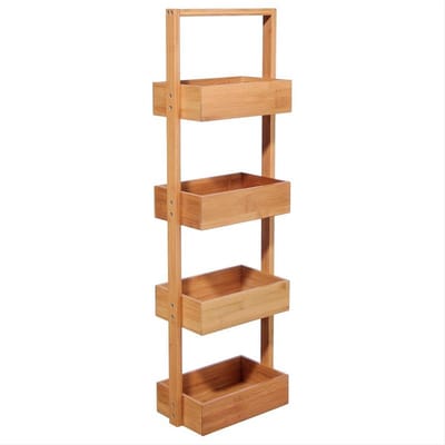 Natuurlijke bamboe plank 4 niveaus 28x16x88 cm - Bambou - SILUMEN