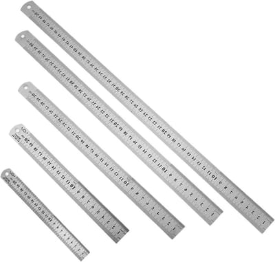 Metalen Liniaal - Meetinstrument - Precisie Meten - Dubbelzijdige Schaal - 50cm - Zilverkleurig
