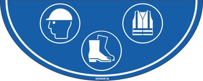PBM dragen verplicht vloersticker - 750 x 300 mm