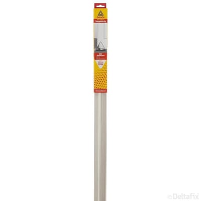 Tocht Dorpelstrip met flap. schroefbaar. wit. kunststof. 110cm. lang. x 41 mm. breed x 20 mm. hoog