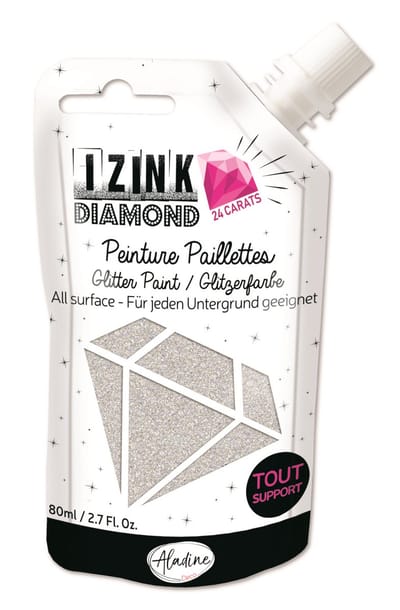 Zilver 24 karaat Glitterverf Izink Diamond