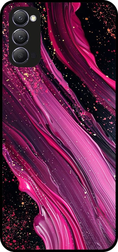 Smartphonica Telefoonhoesje Geschikt voor Oppo Reno4 5G met marmer opdruk - TPU backcover case marble design - Paars Roze geschikt voor Oppo Reno4 5G
