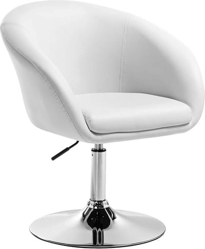 Barkruk Nero Deluxe - Industrial - Wit - Barkrukken set van 1 - Barstoel Kruk - Barstoelen met rugleuning - Keukenstoel - In hoogte verstelbaar - Kunstleer