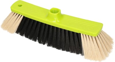Buemag zachte bezemkop - kunststof - groen/zwart - Kamerbezems - B35 cm - binnen - diverse vloeren - Schroefdraad aansluiting