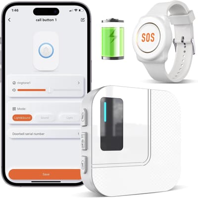 Noodoproeppager voor Senioren met Ontvanger en SOS-armband - Slimme Thuisbeveiliging
