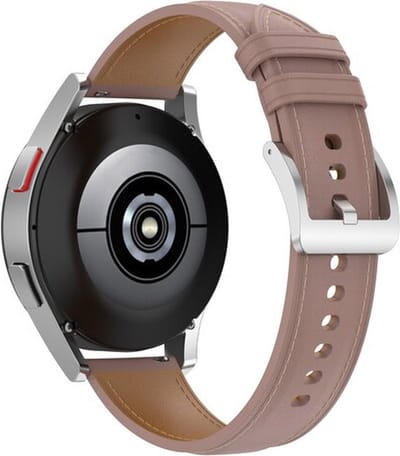 By Qubix - Geschikt voor Garmin bandje - Luxe leren bandje - Oudroze - Geschikt voor Garmin Vivoactive 6 / 5 / 3 - Smartwatch bandje 20mm