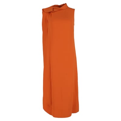 Valentino asymmetrische midi-tentjurk van oranje zijde