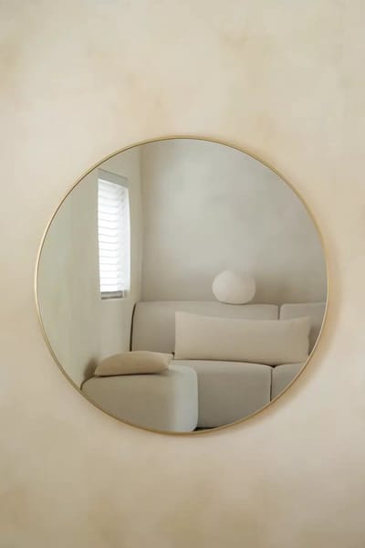 Nordic Style® Ronde spiegel 80x80cm - Zacht Goud - Scandinavische Spiegels - Cirkel - Wandspiegel - Badkamerspiegel - Gangspiegel - Wand - Gang - Badkamer