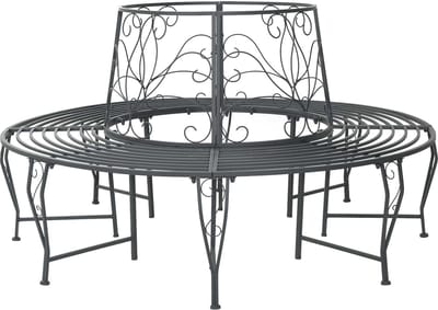 vidaXL - Boom - Bank - 8-Aantal - zitplaatsen - Ø - 160 - x - 89 - cm - Staal - Zilvergrijs