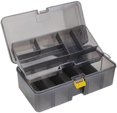 Dailygoods- Visgerei Dubbellaags Organizer - Sterk/Stevig Materiaal - Waterdicht/Antiroest - Transparante Doos - Verdelers/Vergrendeling - Voor Wartels/Jigs/Haken - Tacklebox