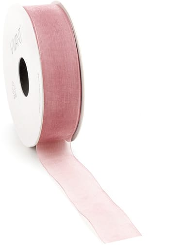 Organza Lint 25mm 50m Oud Roze