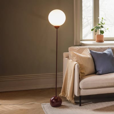 Globen Lighting vloerlamp Ripley, bordeauxrood glas 144 cm