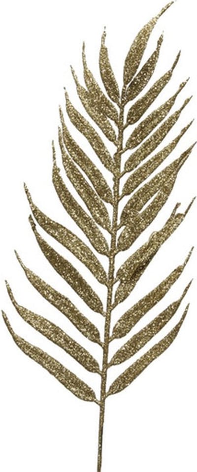 Othmar Decorations Decoratie bladeren - 6x - glitter goud - 29 cm - kerstdecoratie - insteek blaadjes