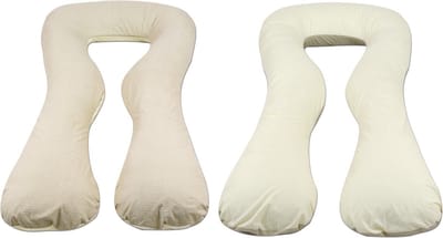 Zwangerschapskussen - 300 cm - 100% katoen - crème en beige geruit