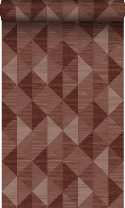 Origin Wallcoverings behang grasweefsel in grafisch 3D motief bordeaux rood - 50 x 900 cm - 347887