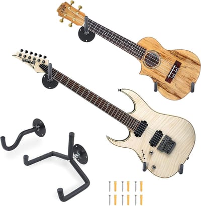 Gitaar Wandhanger - Instrumentenhouder - Veilig Opbergen - Beschermende Rubberlaag - Niet Van Toepassing - Antiek