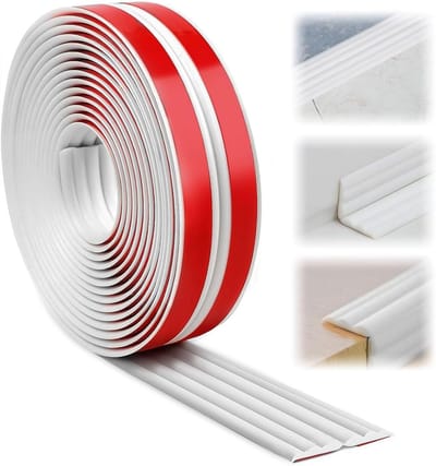 Hoekprofiel met zelfklevende functie, 2 cm x 3 m, flexibel PVC voor bescherming van tafelranden, deuren en muren
