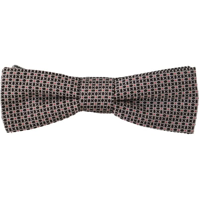 Dolce & Gabbana Zwart Witte Bloemenpatroon Zijde Nek Papillon Mannen Stropdas