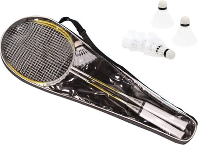 Badminton set - met 8x shuttles - en opbergtas - voor volwassenen en kinderen