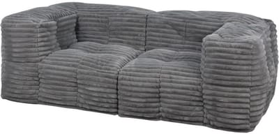 Bananair - Modulaire Bank 3-zits - Modulaire Sofa - Rib imitatiebont - 90x180 cm - Donkergrijs