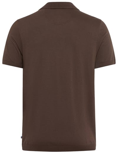 Brax polo bruin normale fit 3 knoopjes
