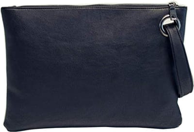 Grote leren clutch tas voor dames, stijlvolle avondhandtas met polsband en veel opbergruimte