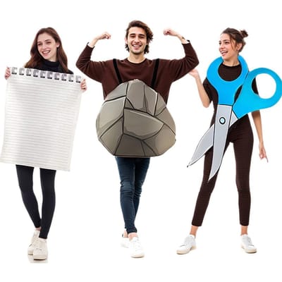 Steen-Papier-Schaar Grappige Feestkostuums, Volwassenen One size fits all adults blauw