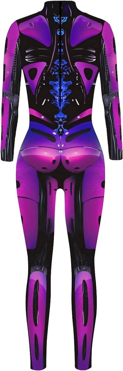 Halloween Kostuum Dames Skelet Cosplay Catsuit Overalls voor Carnaval S M L XL - Perfect voor Feestjes en Thema-avonden