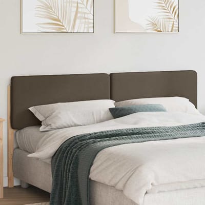 vidaXL - Gestoffeerd - hoofdbord - Bruin - en - Taupe - 200 - cm - Massief - grenenhout