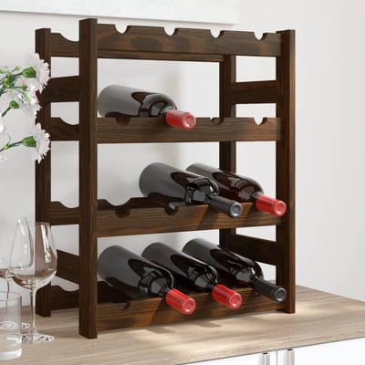 vidaXL - Wijnrek - voor - 16 - flessen - massief - grenenhout - bruin