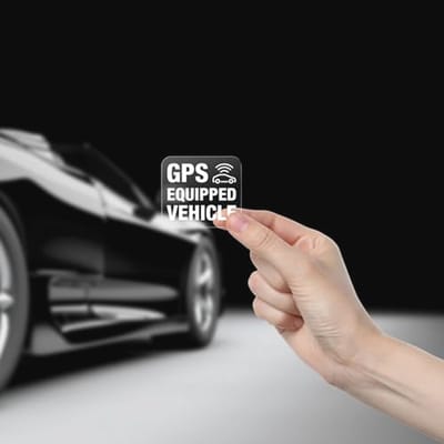 Set van 4 transparante diefstalbeveiligingsstickers voor voertuigen - discreet en duurzaam