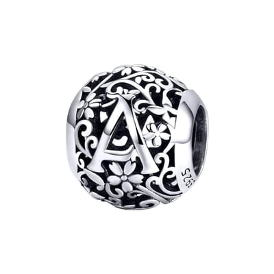 Letter A romantisch bedel | bedels voor armband | alfabet bead | Zilverana | geschikt voor alle bekende merken | 925 zilver | moederdag
