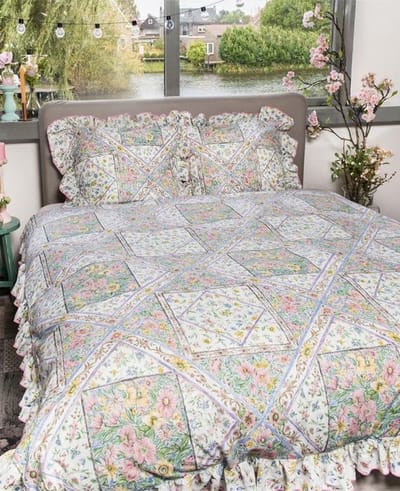 iSleep Flora Dekbedovertrek met Ruches - Lits-jumeaux - 240x200 - Multi