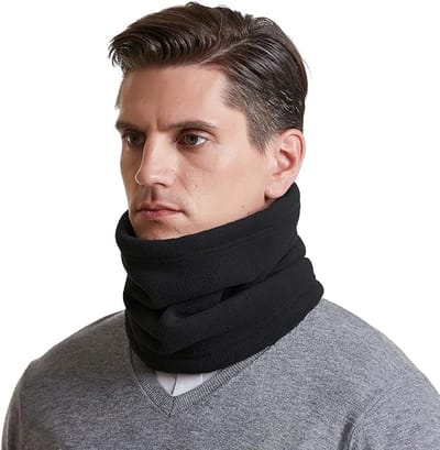 Famanu – Lus Sjaal voor Heren en Dames, Thermische Fleece Tube Sjaal, Winter Nekwarmer, Winddicht, Sportsjaal, Nekwarmer voor Fietsen, Motorrijden, Skiën, wit, één maat